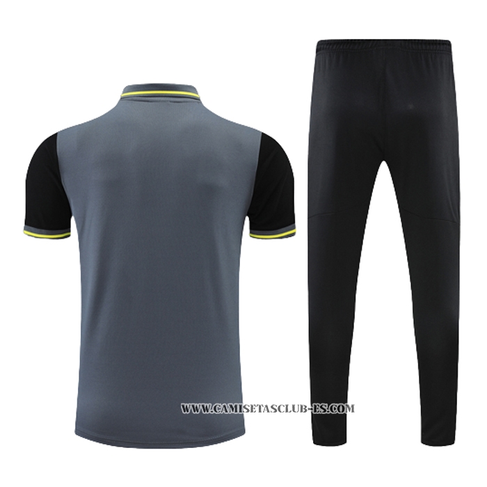 Conjunto Polo del Borussia Dortmund 22-23 Gris y Negro